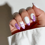 Lavender Strata - Almond Sustainable Nails - Pre order