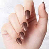 Classic dark brown Glazed Oval nails