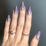 vibrant and glittery lilac shade