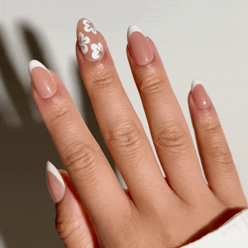 Peach Fleur - Almond Sustainable Nails - Pre order