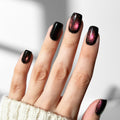 Ruby Cats Eye - Square Sustainable Nails