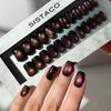 Ruby Cats Eye - Square Sustainable Nails - Pre order