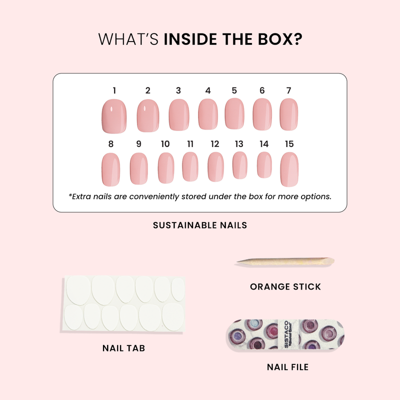Whisper Mauve - Square Sustainable Nails - Pre order