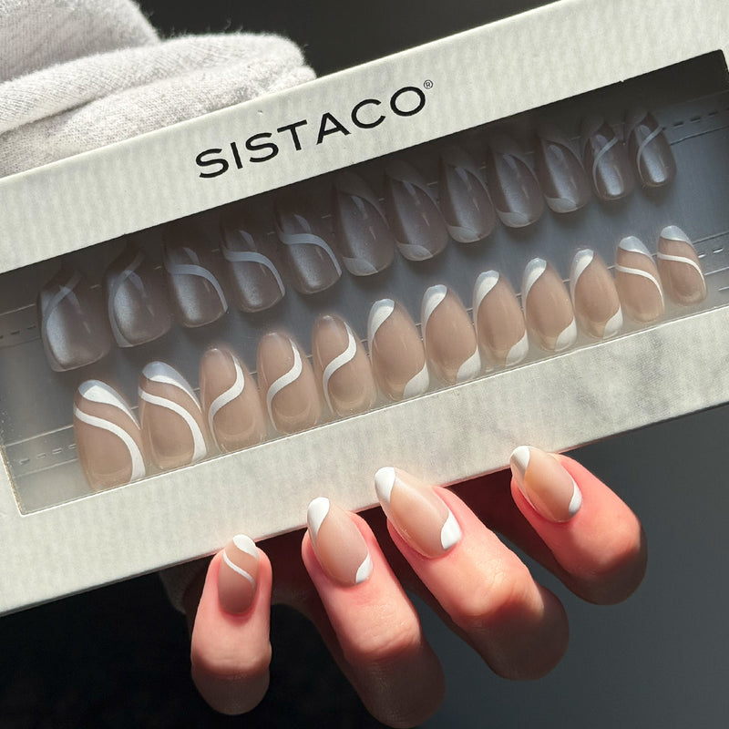 Silken Cats Eye - Almond Sustainable Nails - Pre order