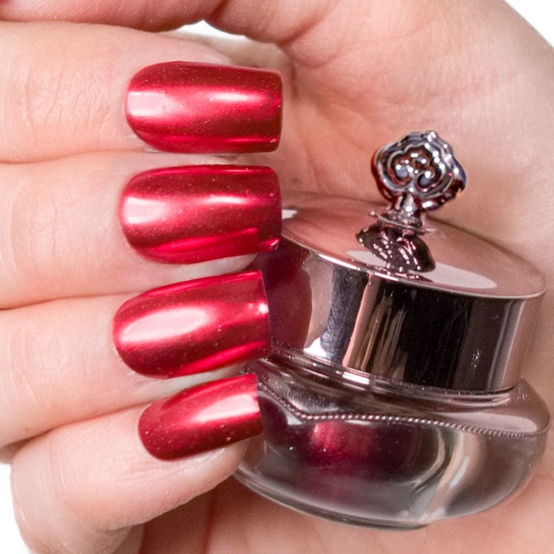 shiny metallic red shade